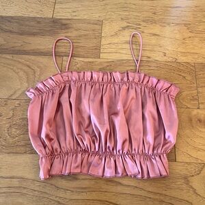 Pink Ruched Crop Top